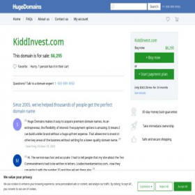 Скриншот главной страницы сайта kiddinvest.com