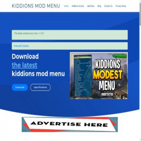 Скриншот главной страницы сайта kiddionsmodmenu.com