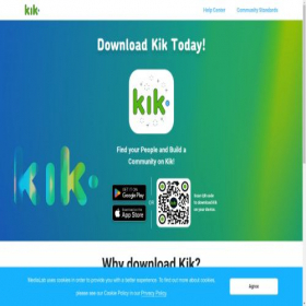 Скриншот главной страницы сайта kik.me