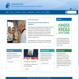 Скриншот главной страницы сайта kinderkrebsinfo.de