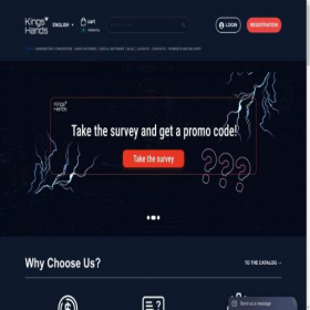 Скриншот главной страницы сайта kingshands.com