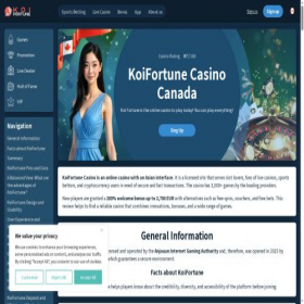 Скриншот главной страницы сайта koifortune.biz