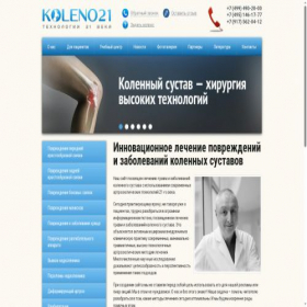 Скриншот главной страницы сайта koleno21.ru