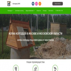 Скриншот главной страницы сайта kolodec-mo.com