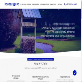 Скриншот главной страницы сайта kolodec.pro