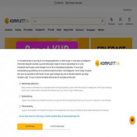 Скриншот главной страницы сайта komplett.dk