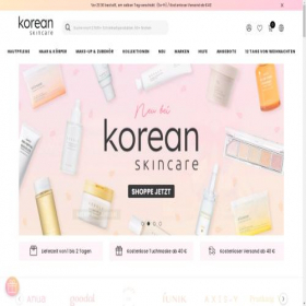 Скриншот главной страницы сайта korean-skincare.de