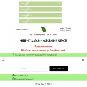 Скриншот главной страницы сайта korovkin-a.ru
