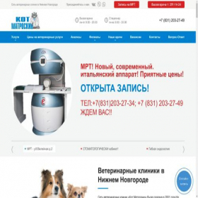 Скриншот главной страницы сайта kotmatroskin.nnov.ru