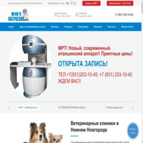 Скриншот главной страницы сайта kotmatroskin.ru