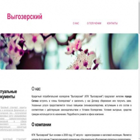 Скриншот главной страницы сайта kpk-vigozersky.ru