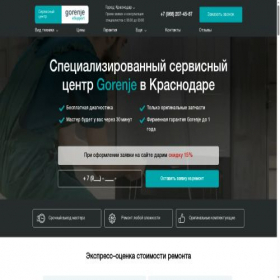 Скриншот главной страницы сайта krasnodar.gorenje-esupport.com