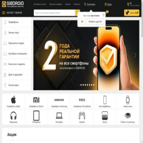 Скриншот главной страницы сайта krasnoyarsk.sibdroid.ru