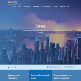 Скриншот главной страницы сайта krasnoyarsk.voshod-center.ru