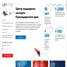 Скриншот главной страницы сайта kubanexport.ru
