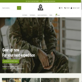 Скриншот главной страницы сайта kula-tactical.com