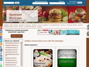 Скриншот главной страницы сайта kulinarija.polyakovco.com