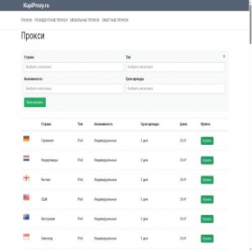 Скриншот главной страницы сайта kupiproxy.ru