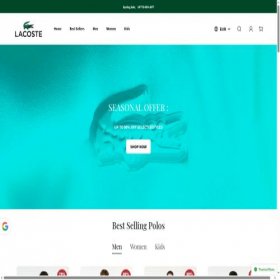 Скриншот главной страницы сайта lacoste-eur.shop