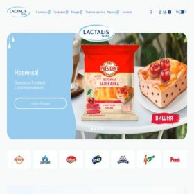 Скриншот главной страницы сайта lactalis.ru