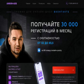 Скриншот главной страницы сайта landing.anikin-ads.ru