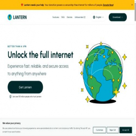 Скриншот главной страницы сайта lantern.io