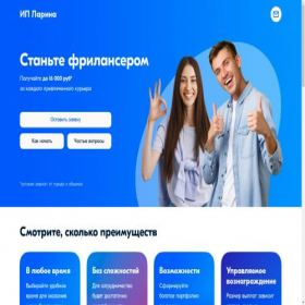 Скриншот главной страницы сайта larinanfreelance.ru