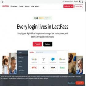Скриншот главной страницы сайта lastpass.com