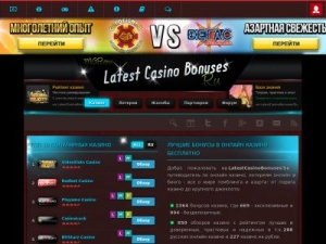 Скриншот главной страницы сайта latestcasinobonuses.ru