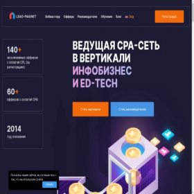 Скриншот главной страницы сайта leadmagnet.ru