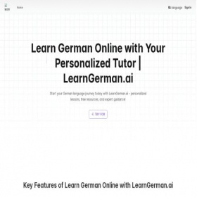 Скриншот главной страницы сайта learngerman.ai
