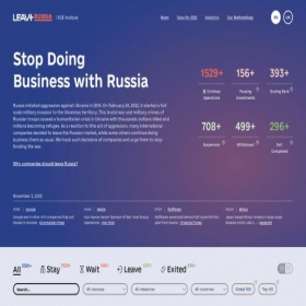 Скриншот главной страницы сайта leave-russia.org