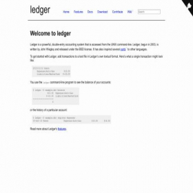 Скриншот главной страницы сайта ledger-cli.org