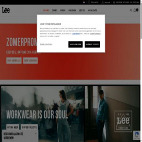 Скриншот главной страницы сайта lee.com