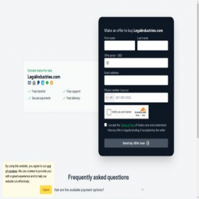 Скриншот главной страницы сайта legalindustries.com