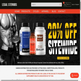 Скриншот главной страницы сайта legalsteroids.com