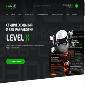Скриншот главной страницы сайта levelx.ru