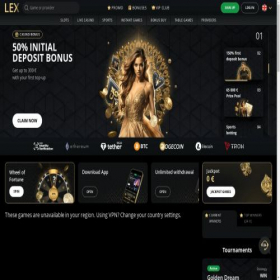 Скриншот главной страницы сайта lex-casino103.com