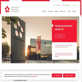 Скриншот главной страницы сайта lib.jcu.cz