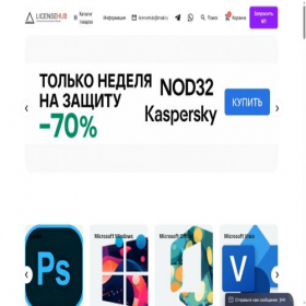 Скриншот главной страницы сайта licensehub.ru