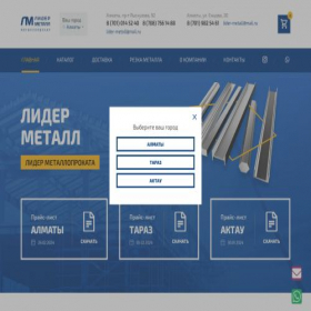 Скриншот главной страницы сайта lider-metall.kz