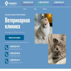 Скриншот главной страницы сайта life-vet-932874.tilda.ws