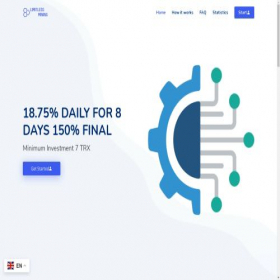 Скриншот главной страницы сайта limitless-mining.com