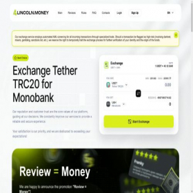 Скриншот главной страницы сайта lincoln.money