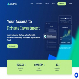 Скриншот главной страницы сайта linqto.com