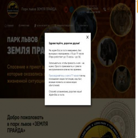 Скриншот главной страницы сайта lionsland.ru