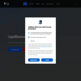 Скриншот главной страницы сайта liquidbounce.net