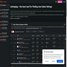 Скриншот главной страницы сайта listingspy.net