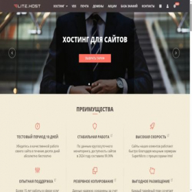 Скриншот главной страницы сайта lite.host