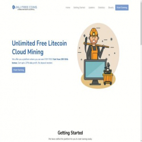 Скриншот главной страницы сайта litecoin.unlifreecoin.com